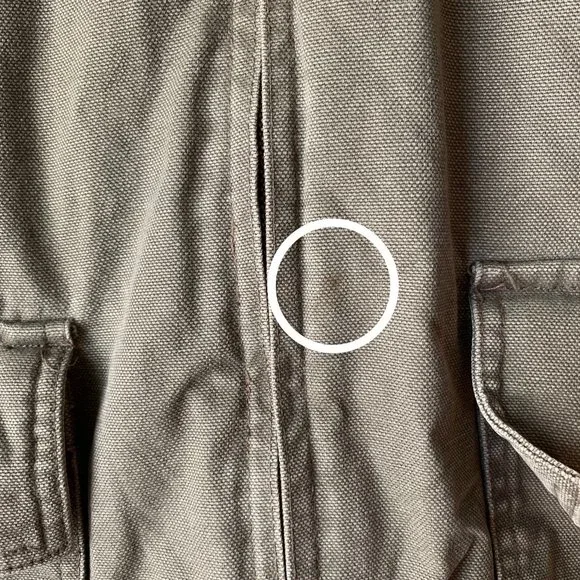 J. CREW Men's Canvas Full Zip Jacket Brown Genuine Leather Collar - Picture 5 of 9